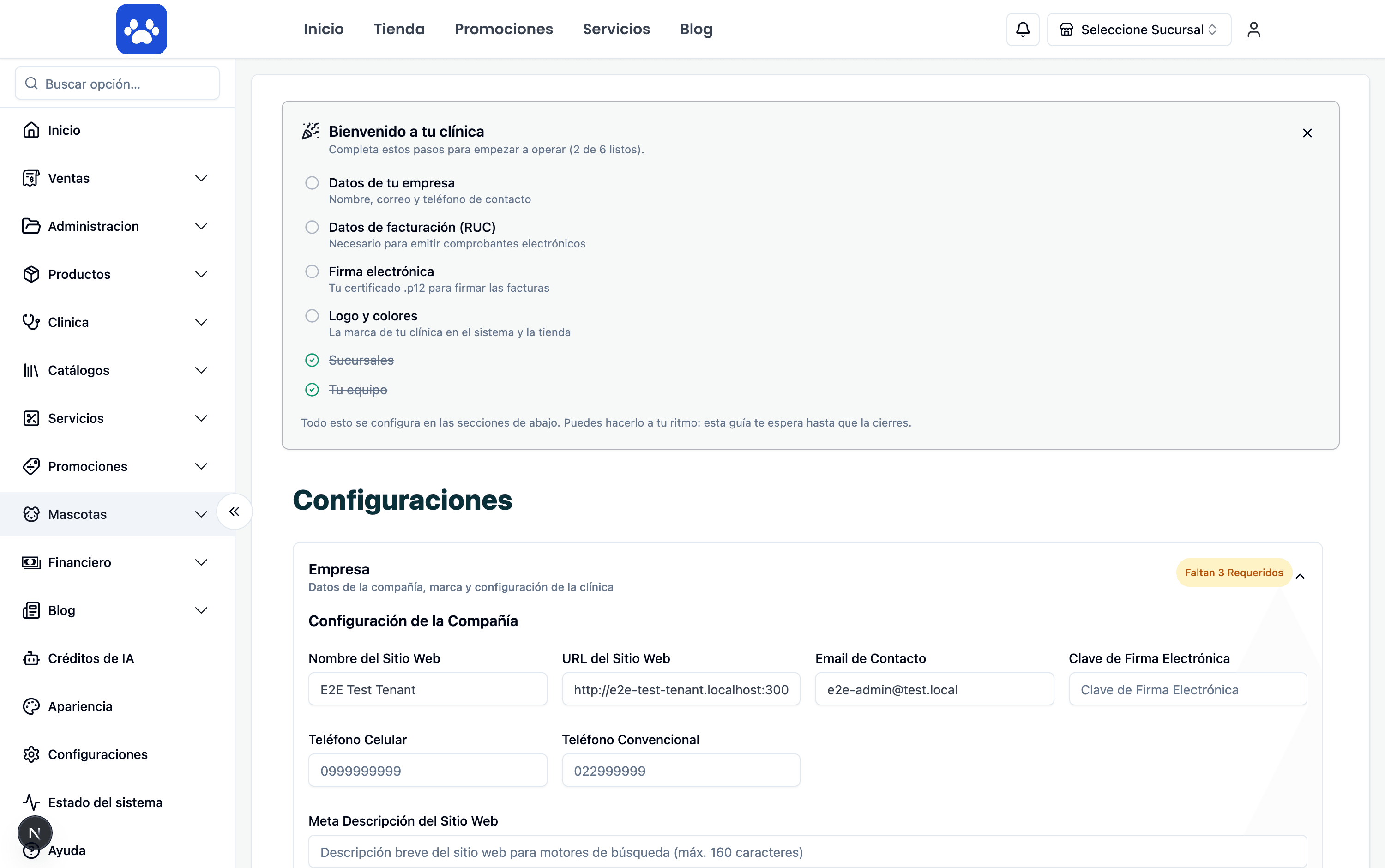 Excel import & export — Real screenshot of the system