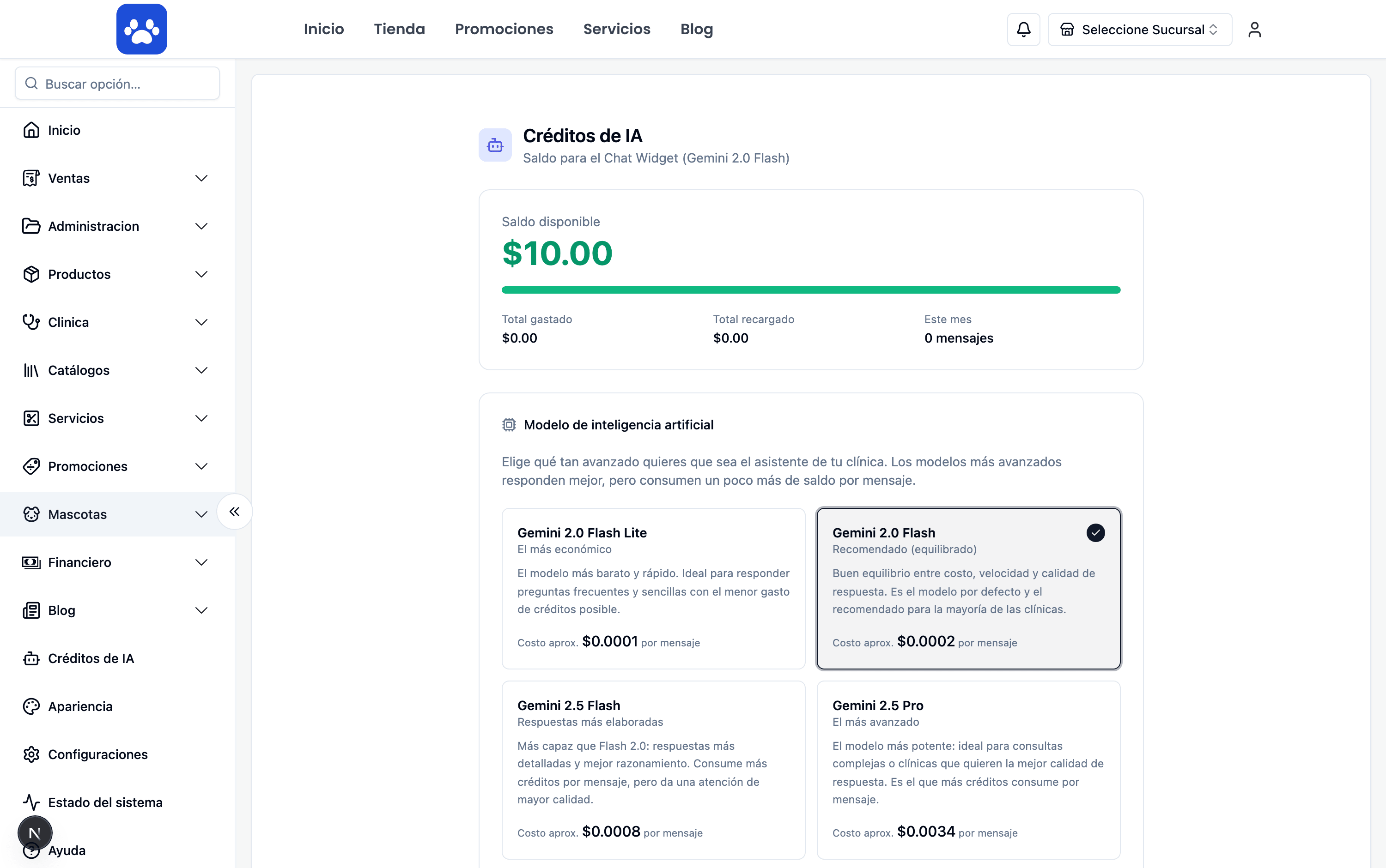 AI assistant — Real screenshot of the system